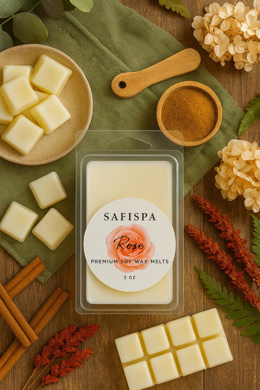 luxury rose wax melts for home and office. shop now