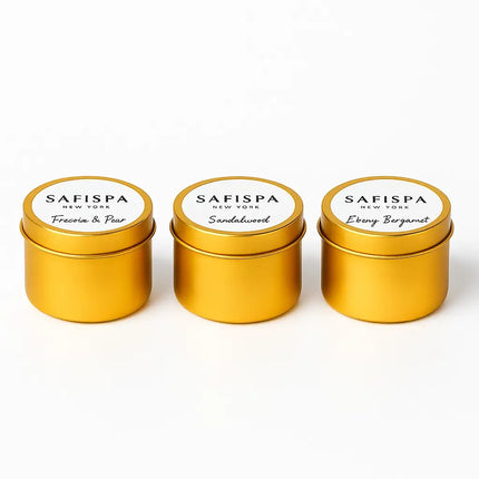 mini candle gift set, luxury travel candles, small soy candles, scented candle 3-pack