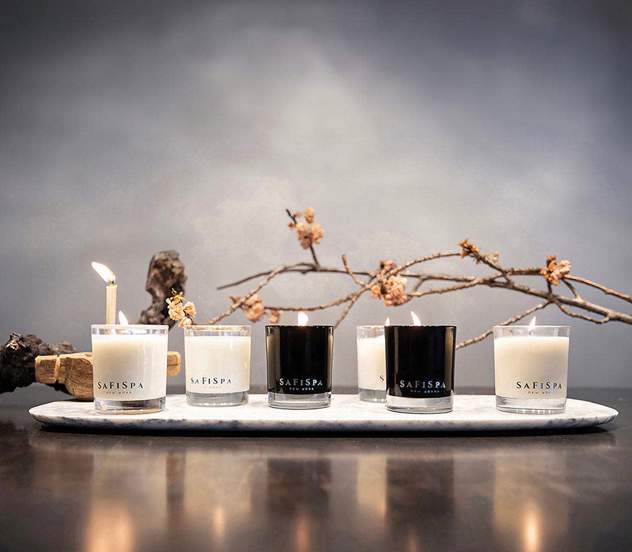 Experience luxury with SaFiSpa Soy Scented Candle - Perfect for candle lovers seeking premium ambiance and relaxation. Enhance your space with the soothing scent of natural soy wax and indulge in a sensory journey with SaFiSpa's finest