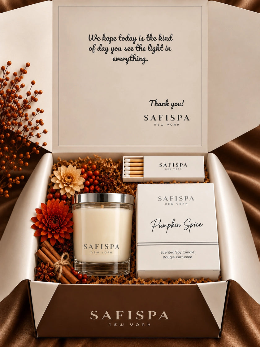 gift box scented candle pumpkin spice  