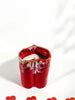 Romantic Valentine candle with a heartwarming design, perfect for creating a cozy and intimate ambiance