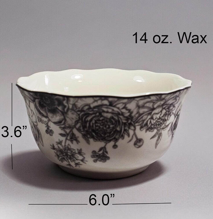 Handcrafted ceramic candle vessel in a unique marbled glaze