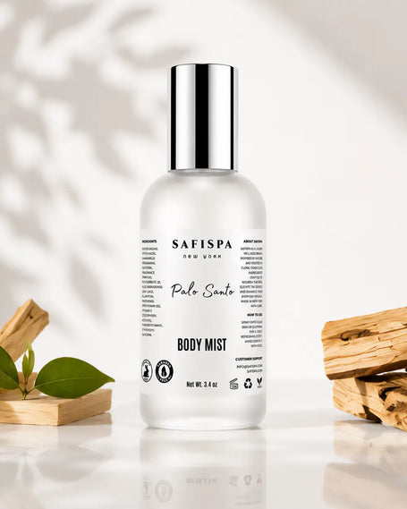 SaFiSpa Palo Santo body mist and fragrance body spray with Palo Santo wood, 3.4 oz