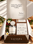 SaFiSpa Caribbean Christmas luxury scented candle gift set with soy candle, holiday packaging, matchbox and premium gift presentation.