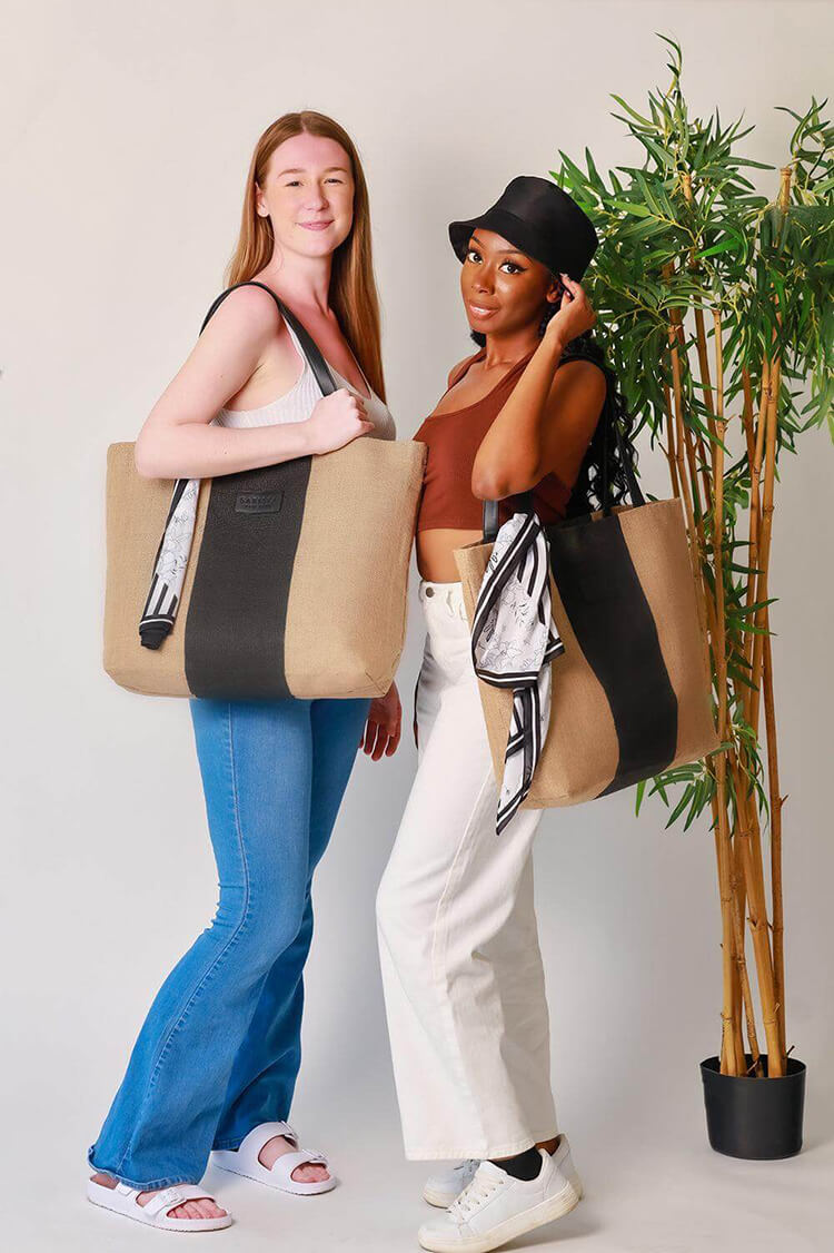 where to buy stylist jute tote bag? Discover Safi all natural jute tote back, shop now 