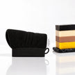 Black exfoliating scrubber with an elastic wrist loop,  best for skin treatment and cleaning shower for women and men spa