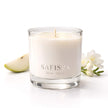 Freesia and Pear candle by SaFiSpa New York luxury soy candle with fresh pear and delicate freesia floral fragrance for elegant home ambiance