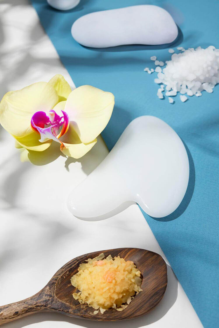 Gua Sha massage tool for natural skincare and relaxation
