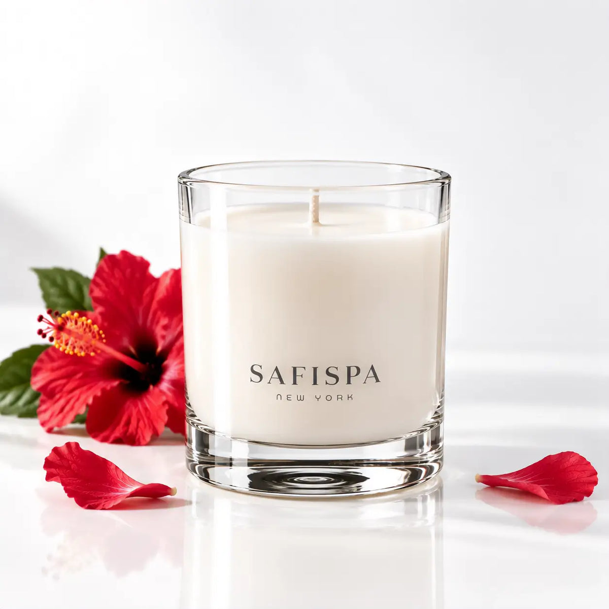 scented hibiscus candle, inspired caribbean floral candle made in  valley Sttream, Nwew York.  Shop best candle of candles now