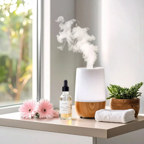 A relaxing blend of cedarwood, pine, and sandalwood essential oils for a forest-like aroma