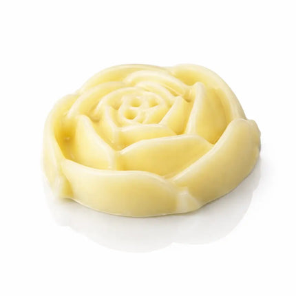 SaFiSpa rose solid lotion bar with sculpted floral design, rich moisturizing body butter for dry skin