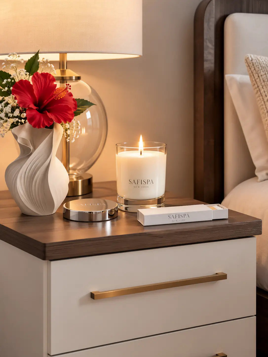 Hibiscus Candle | Floral Caribbean Scented Soy Candle | SaFiSpa