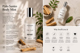 purifying body mist infused with warm woods and subttle botanicals that refresh for man and women, uplist your senses