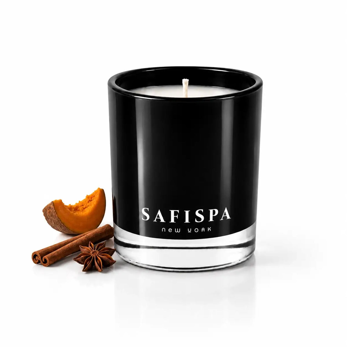 SaFiSpa Pumpkin Spice candle, luxury scented soy candle with pumpkin, cinnamon and star anise
