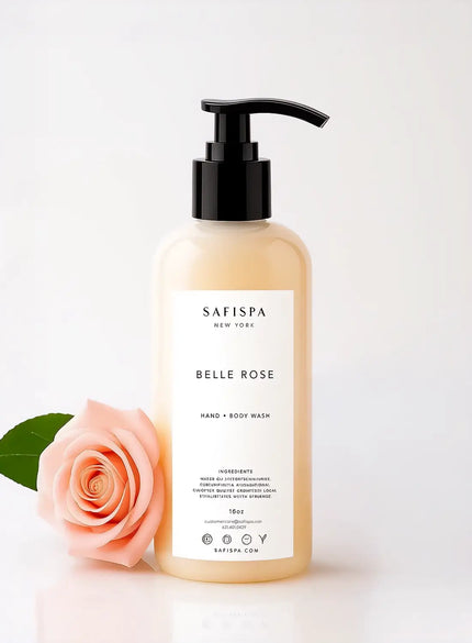  Rose hand and body wash bottle with Sulfate-Free Hydration with Rose Oil  and  Aloe Vera