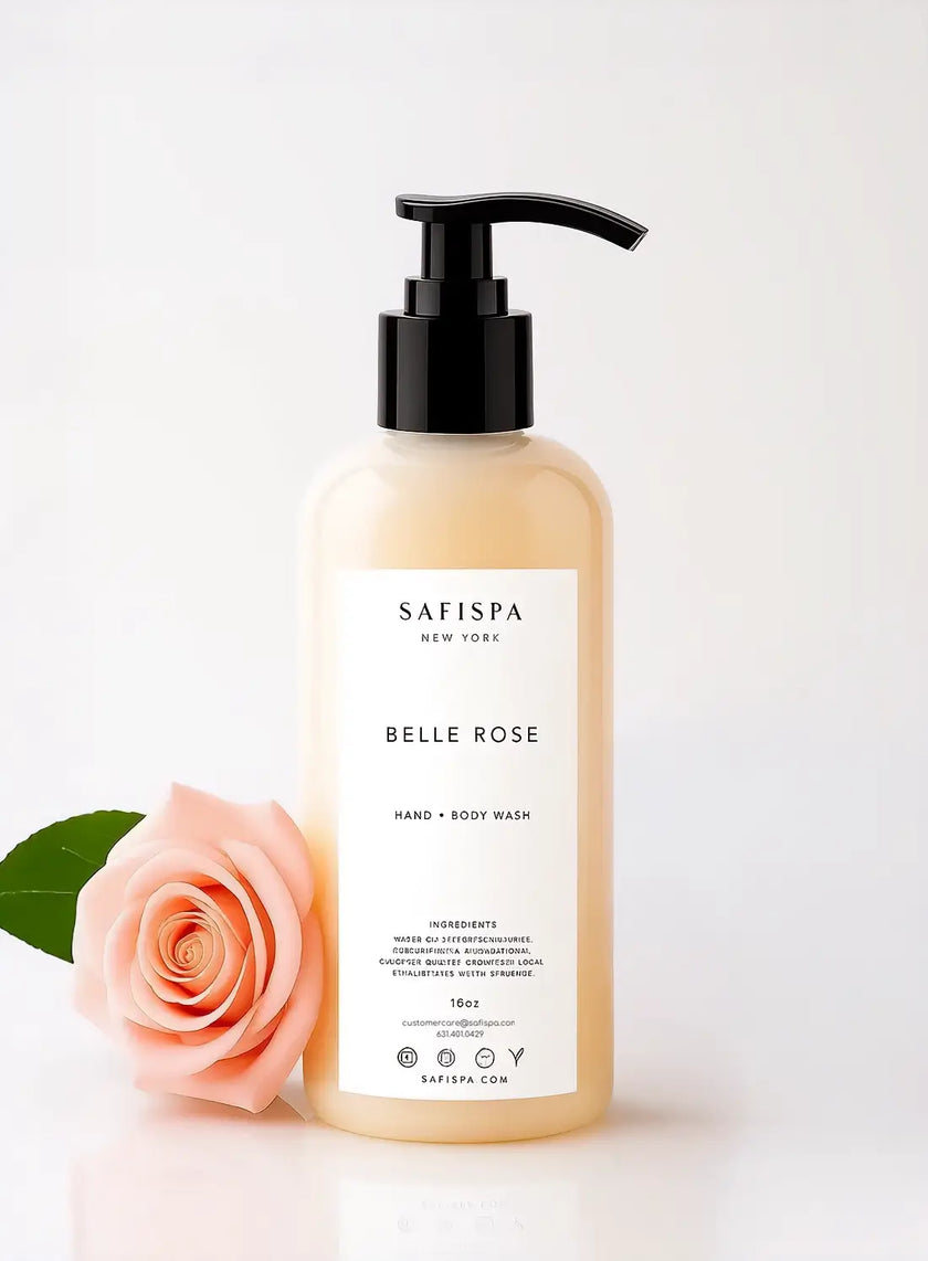  Rose hand and body wash bottle with Sulfate-Free Hydration with Rose Oil  and  Aloe Vera