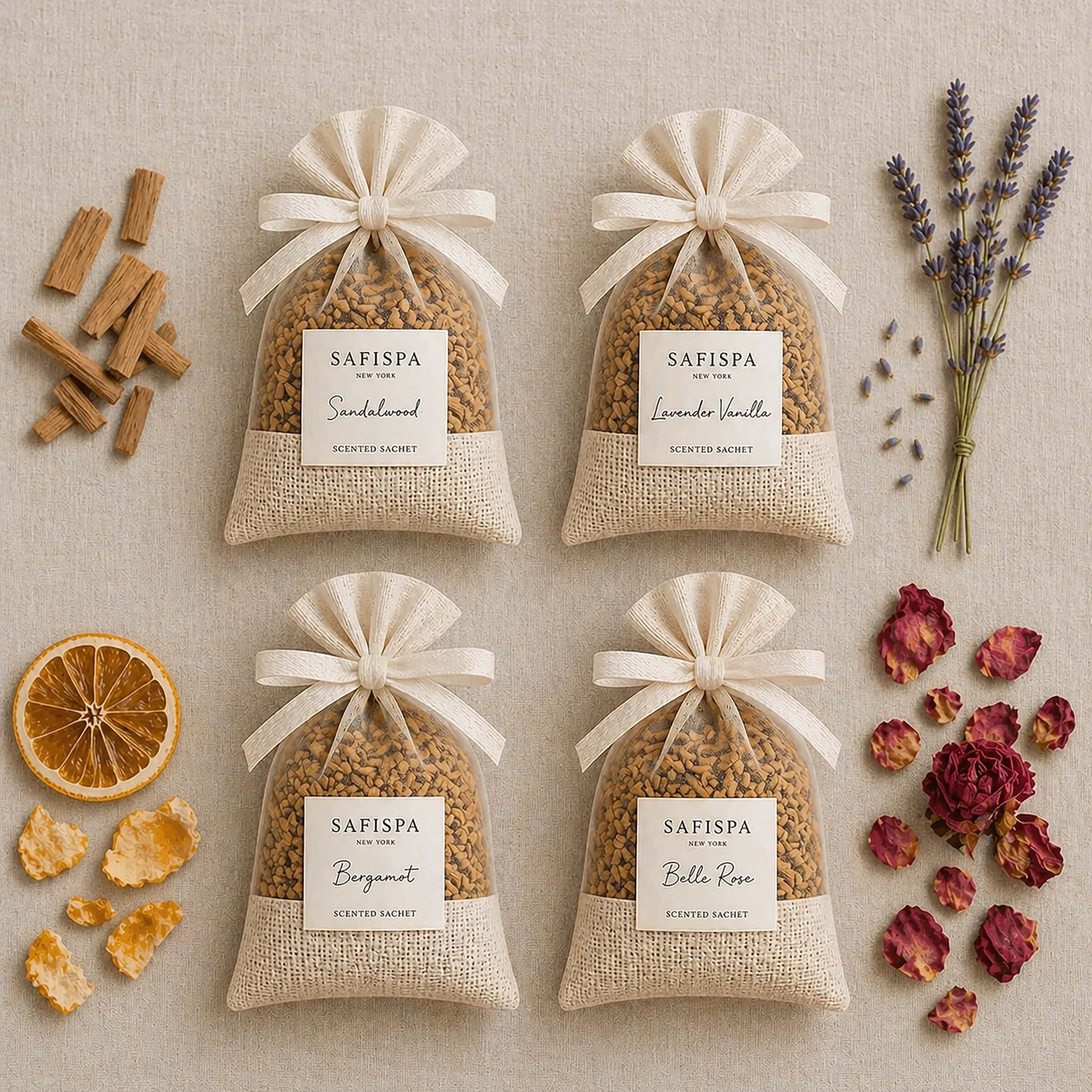 Scented Sachets for Drawers, Closets & Linens | Long-Lasting Home Fragrance | SaFiSpa