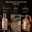 SaFiSpa Sandalwood Body Mist, a warm woody unisex fragrance for men and women, featured in a luxury men’s fragrance lifestyle.