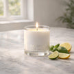 Tropical Signature Scent luxury candle by SaFiSpa New York creating fresh uplifting home fragrance atmosphere.