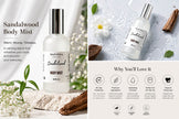 Sandalwood body mist benefits long lasting fragrance hydrating lightweight vegan clean ingredients
