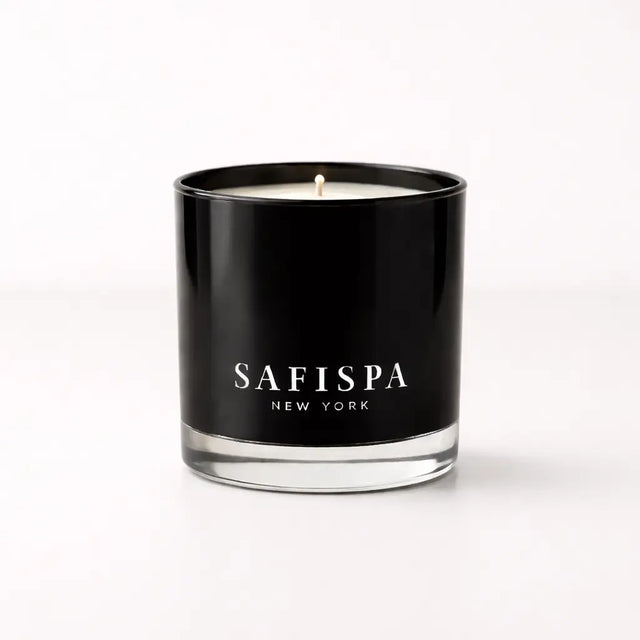 Best sandalwood candle made with natural soy wax, deep woody scent, clean burn, strong fragrance throw, modern luxury home ambiance