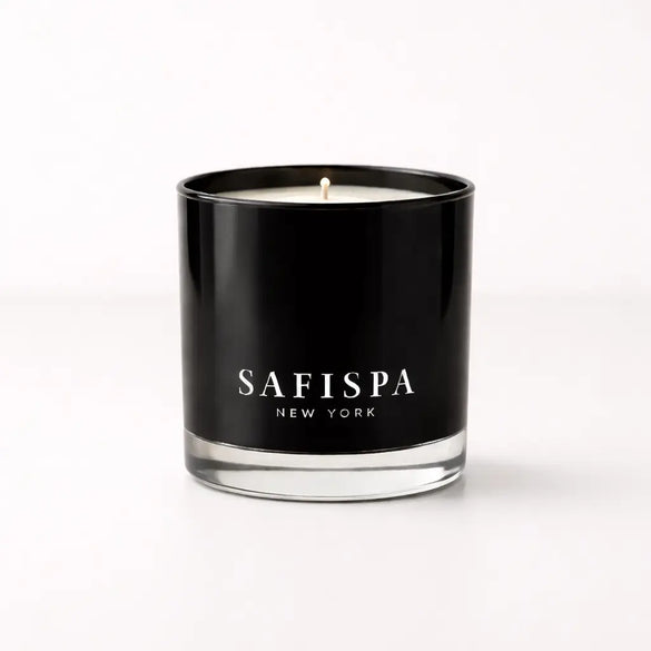 Best sandalwood candle made with natural soy wax, deep woody scent, clean burn, strong fragrance throw, modern luxury home ambiance