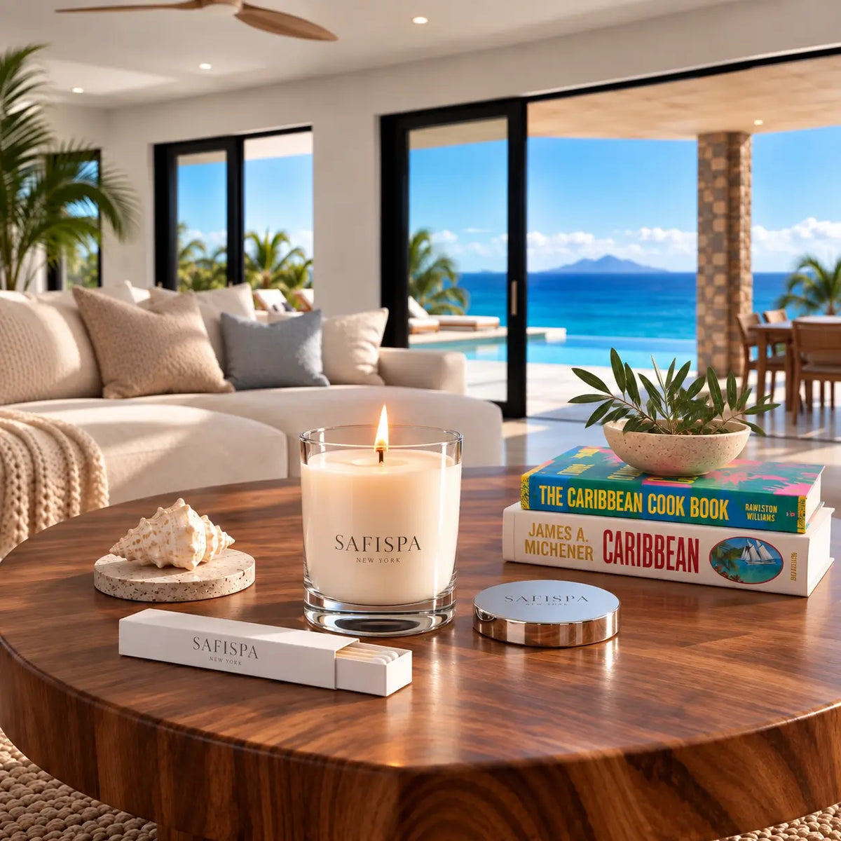 luxury sea salt soy candle made in Long Islang New York 