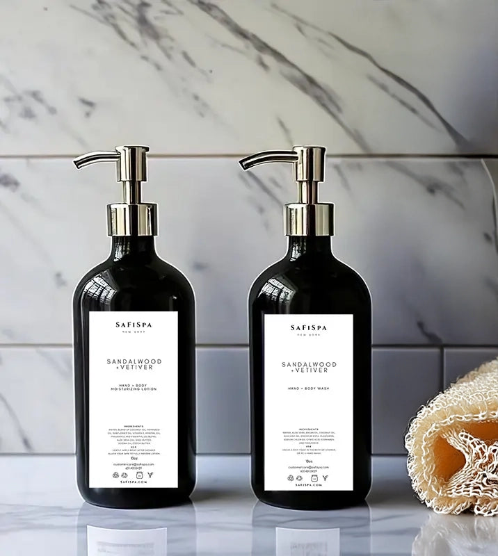 Sandalwood Bath and Body  Luxurious Skincare Set. Shop now 