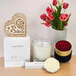 Light up Mom's world this Mother's Day with a captivating SaFiSpa soy wax candle, included in this elegant gift set.