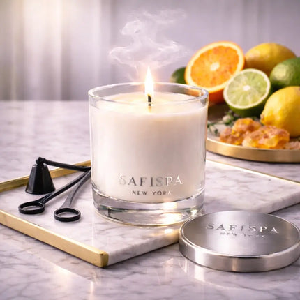 Tropical Soy Candle — Citrus, Lime & Amber | Luxury Clean-Burning Candle